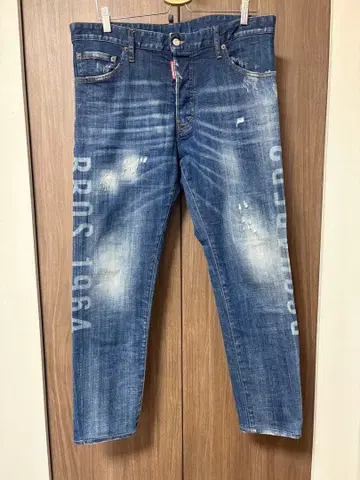 DSQUARED2 데님 팬츠 데미지 가공 로고 프린트
