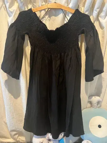 ZARA WOMAN 오프숄더 원피스 튜닉 블랙 M