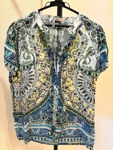 ETRO 에트로 페이즐리 무늬 반팔 블라우스