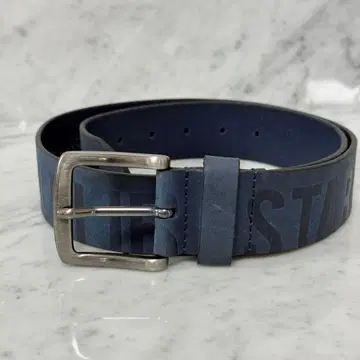 이탈리아제 ARMANI 아르마니 가죽 벨트 로고 스웨이드 네이비