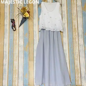 [ MAJESTIC LEGON ] 도킹 롱 원피스 M 꽃무늬 자수 M