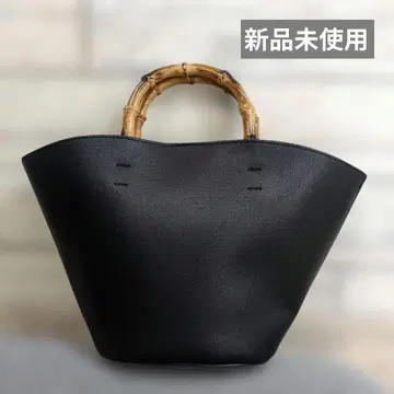 뱀부 핸들 토트백 블랙