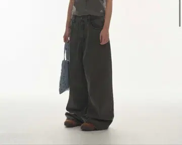 Coyseio W STITCH DENIM PANTS BLACK