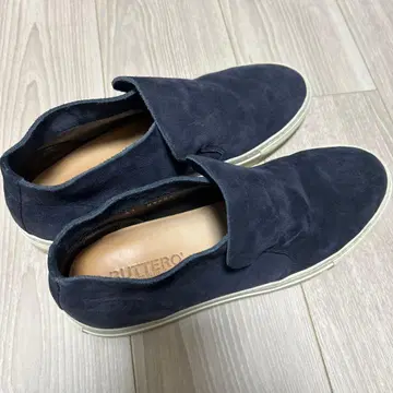 BUTTERO 네이비 스웨이드 슬립온