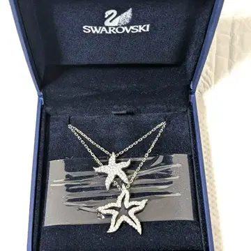 미사용 스와로브스키 목걸이 별 2줄 반짝반짝