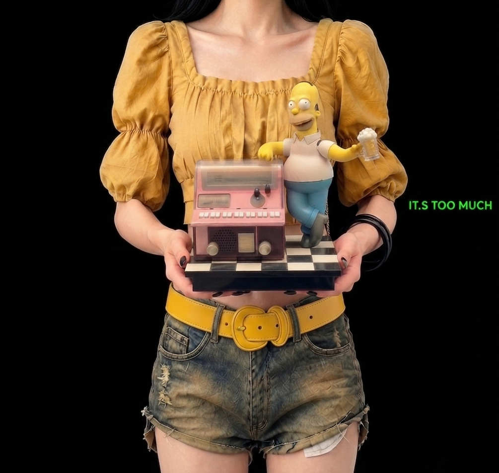 호머심슨라디오 쥬크박스 심슨소품토이빈티지호머심슨피규어 토이인형고전완구UU