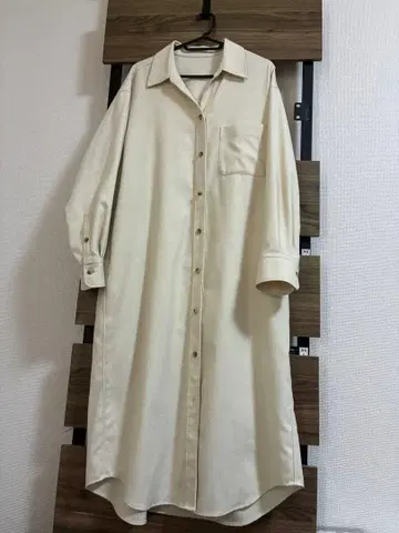 [새상품급] UNITED ARROWS 셔츠 원피스 긴팔 아이보리
