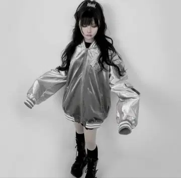 DimMoire 실버 새틴 블루종 자켓