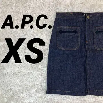 A.P.C. 아페쎄 데님 미니 스커트 패치 포켓 XS 소가죽