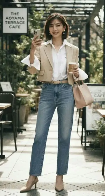 유니클로 스트레이트 데님 팬츠 블루 UNIQLO