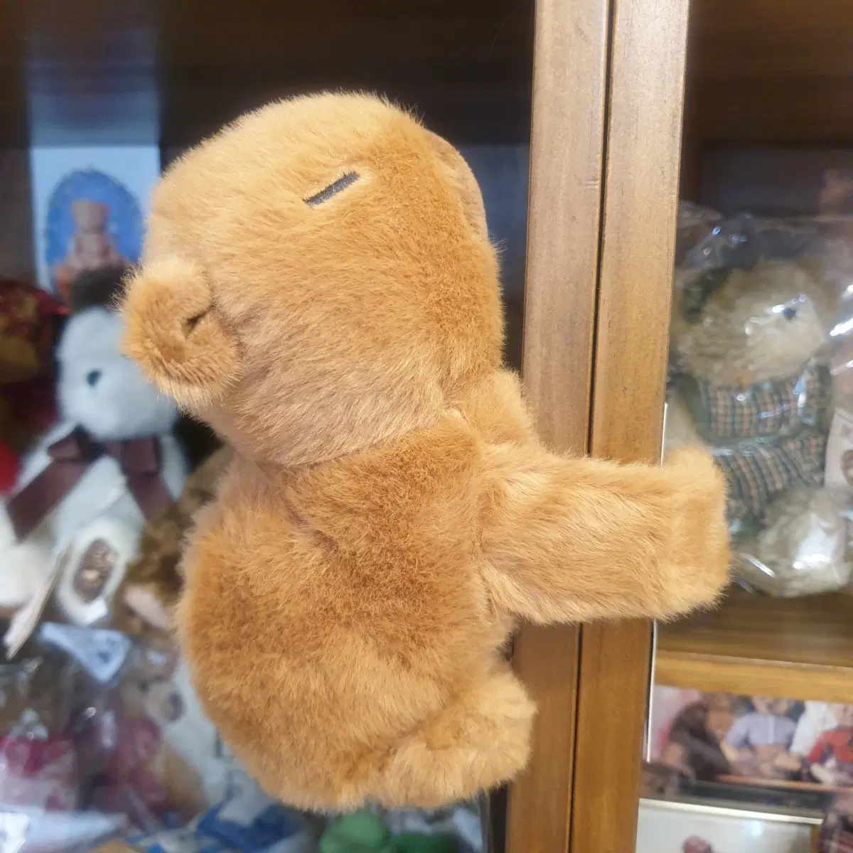 편안한 표정의 카피바라 인형