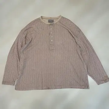 90s 빈티지 헨리넥 롱T 아바클로 스트라이프 긴팔