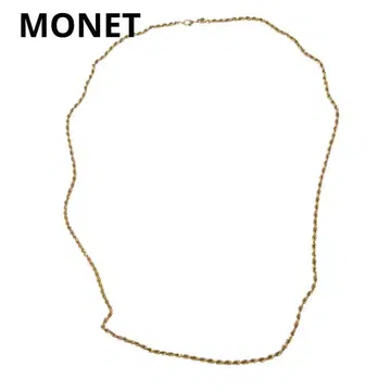 MONET 목걸이 꼬임 체인 롱 골드 빈티지