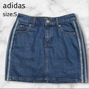 adidas 3 STRIPES SKIRT 데님 미니 스커트 여성용