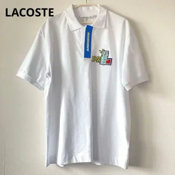 LACOSTE 라코스테 피케 셔츠 코믹 그래픽 엠블럼 화이트 XL