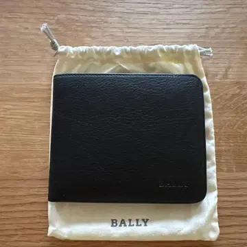 BALLY 이단 접이식 지갑 블랙 가죽