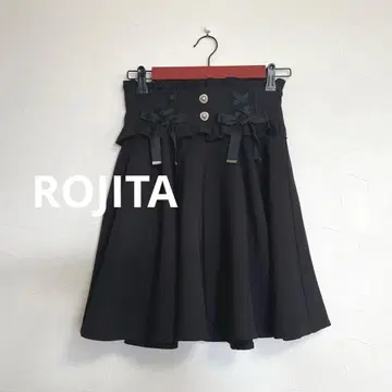 로지타 ROJITA 플레어 하이웨스트 미니 스커트 지뢰계 블랙 F