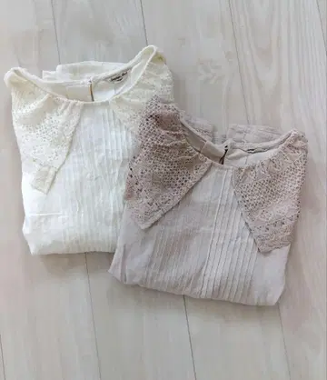 사만사 모스모스 레이스 옷깃 블라우스 베이지 아이보리
