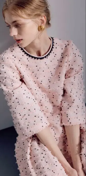 [ 택 포함 미사용 ] 린톤 트위드 Maglie 트위드 블라우스