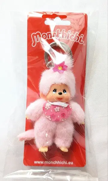 Monchhichi 봉제 인형 키링 핑크 벚꽃