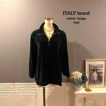[ ITALY brand ] 벨로아 디자인 지퍼 tops