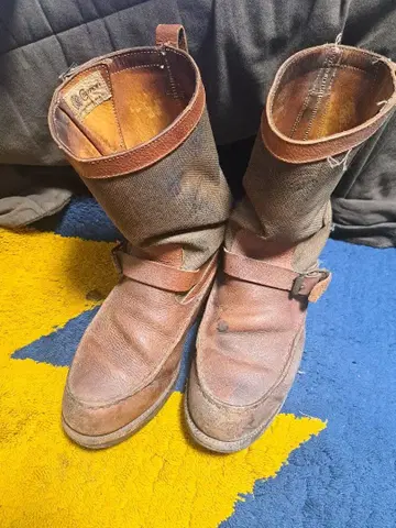 Chippewa 엔지니어 부츠 가죽 캔버스