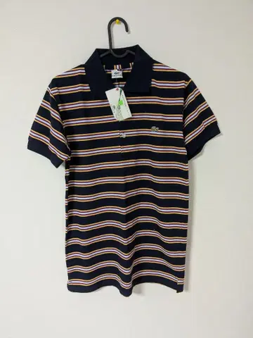 미사용 새상품 LACOSTE 라코스테 보더 피케 셔츠 M 사이즈