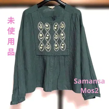 Samansa Mos2 린넨 자수 블라우스