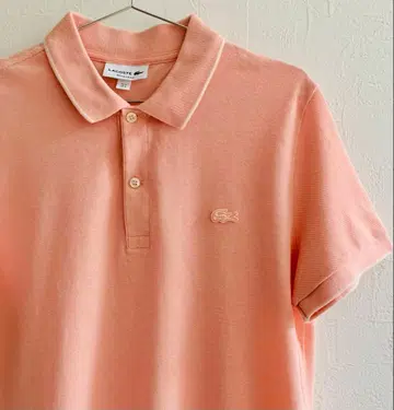LACOSTE 피케 셔츠 핑크 악어 와펜 3 최상 컨디션