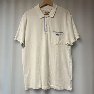 LACOSTE 라코스테 피케 셔츠 화이트 가슴 포켓 부착 FR5 US L