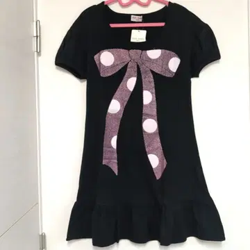 Emily Temple cute 리본 무늬 티셔츠 무릎 기장 원피스