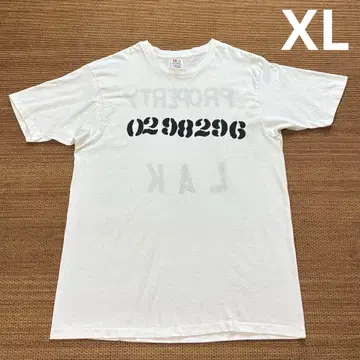 90s Hanes 스텐실 T셔츠 XL 화이트 블랙 싱글 스티치