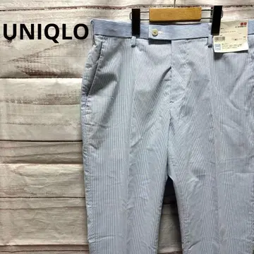 새상품 UNIQLO 감동 팬츠 울트라 라이트 스트라이프 블루 택 포함