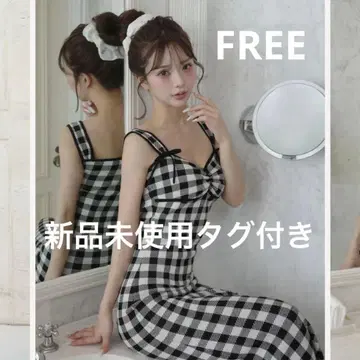 Darich 다리치 깅엄 자카드 니트 롱 원피스