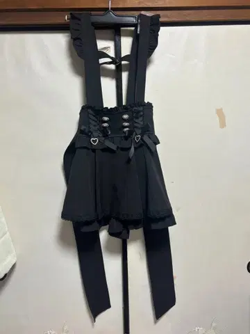 LIZLISA 레이스업 서스펜더 부착 치마바지