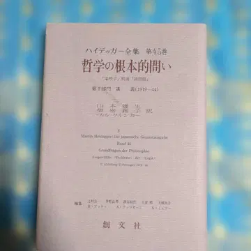 하이데거 전집 제45권 철학의 근본적 물음 소분사