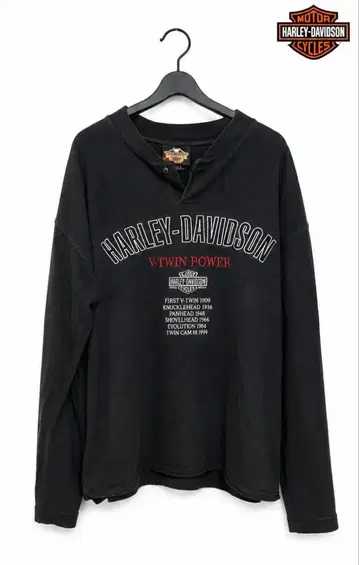 레어 Harley-Davidson 헨리넥 긴팔 티셔츠