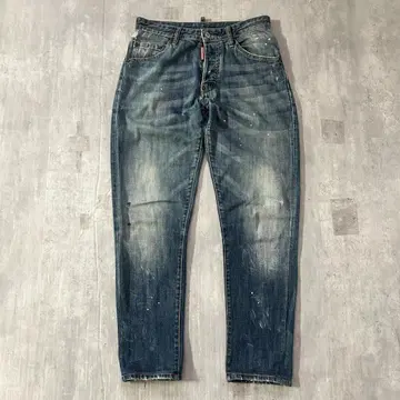 D726 DSQUARED2 데님 팬츠 46 페인트 가공 보로 스트레치