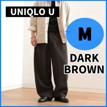 25AW 유니클로 유 브러쉬드 맨투맨 와이드 팬츠 다크 브라운 M