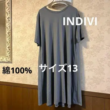 새상품급 빅 사이즈 13 INDIVI 인디비 면 100% 루즈핏 원피스