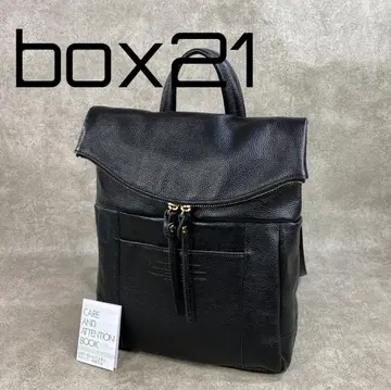 [새상품급] box21 박스21 소가죽 백팩 블랙