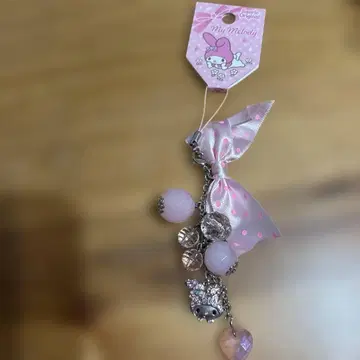 마이멜로디 키라 파베 마스코트 스트랩 리본 비즈 레어 새상품