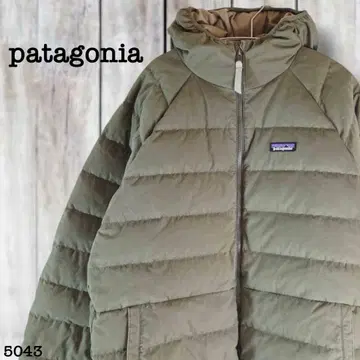 Patagonia 코튼 다운 자켓 카키 후드 부착 XL 5043