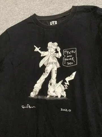 포켓몬 Pikachu Nintendo 애니메이션 티셔츠 블랙 L 사이즈