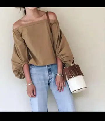 ayako 프린지 버킷백 숄더백 카멜