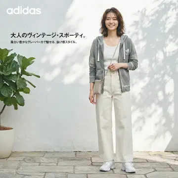 아디다스 오리지널 빅 로고 백 프린트 지퍼 후드티 그레이 S