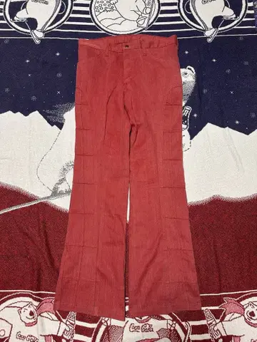 50s 60s us vintage 디자인 플레어 팬츠 레드 부츠컷