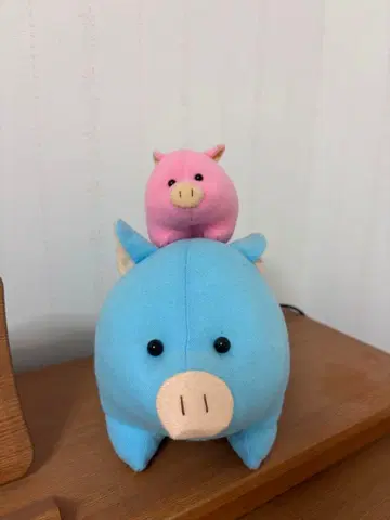 돼지 봉제 인형 부모 자식 세트