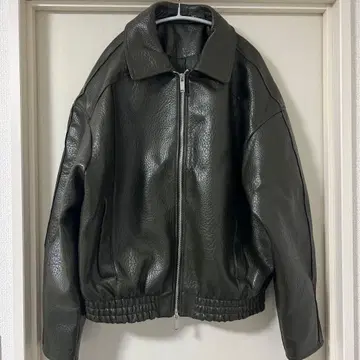 ZARA 인조 가죽 집업 블루종