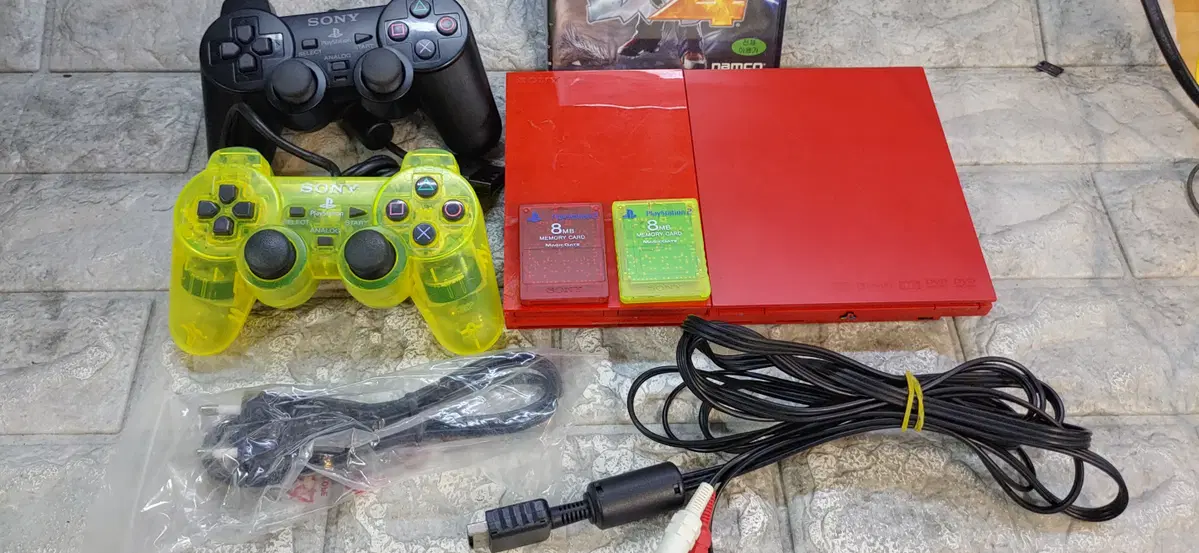 소니 ps2 scph-90005 레드 미니플스 2인셋